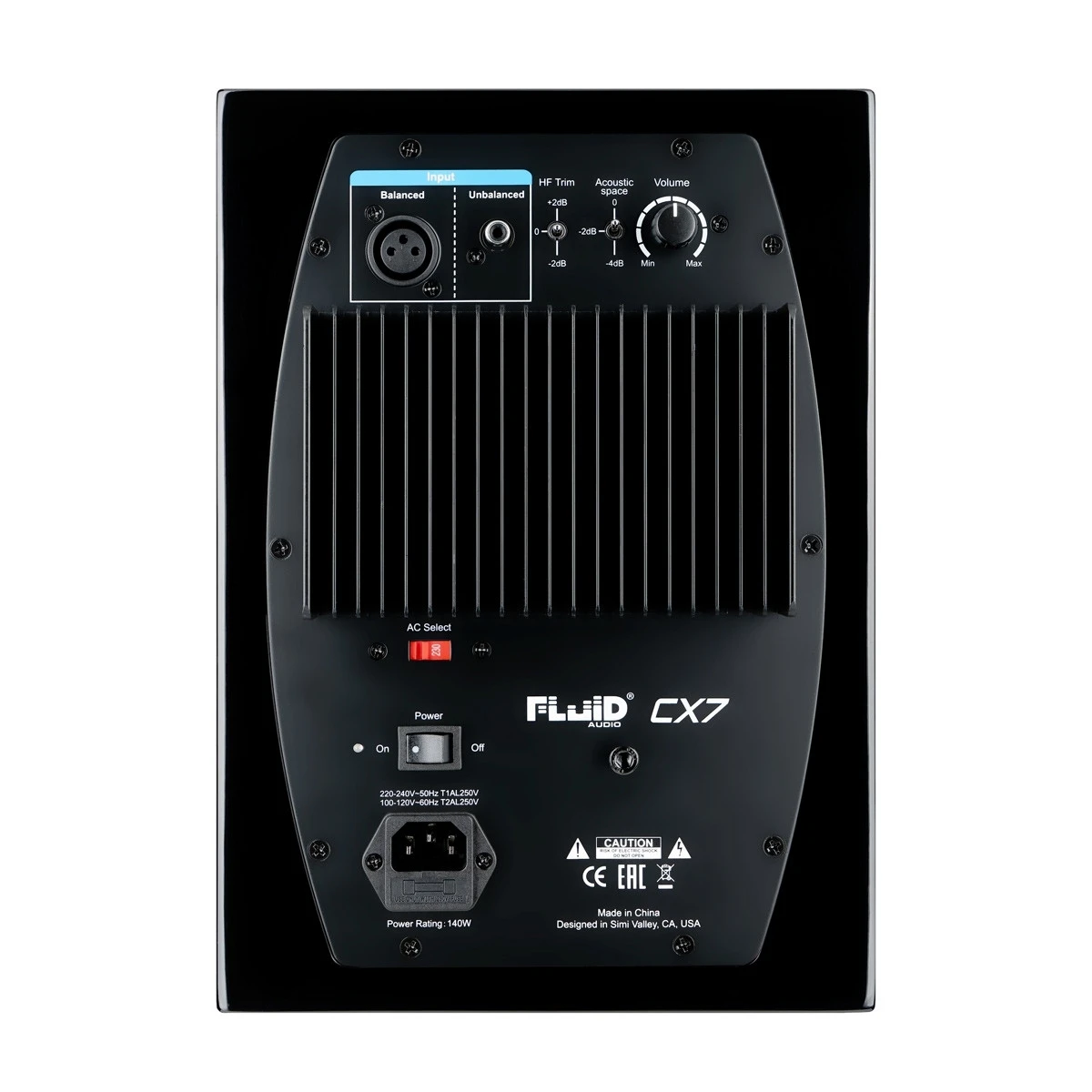 Fluid Audio CX7 Black, Aktiv-Koaxial-Lautsprecher