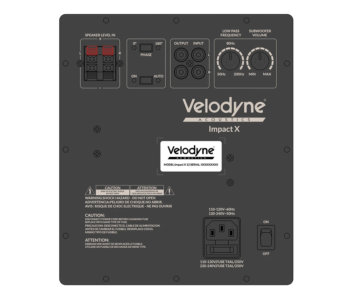 Velodyne Acoustics Impact X12 Anschluesse