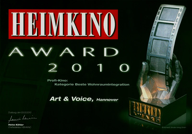 Heimkino Award für beste Wohnraumintegration