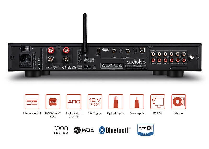 Audiolab 7000A, Vollverstärker mit integriertem DA-Wandler, HDMI-ARC und Phonovorverstärker