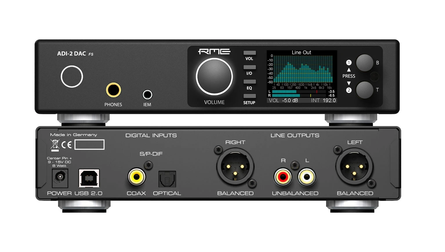 RME-Audio ADI-2 DAC FS, DSD D/A-Wandler / Digitalvorverstärker / Kopfhörerverstärker mit Klangregelung u. Crossfeed